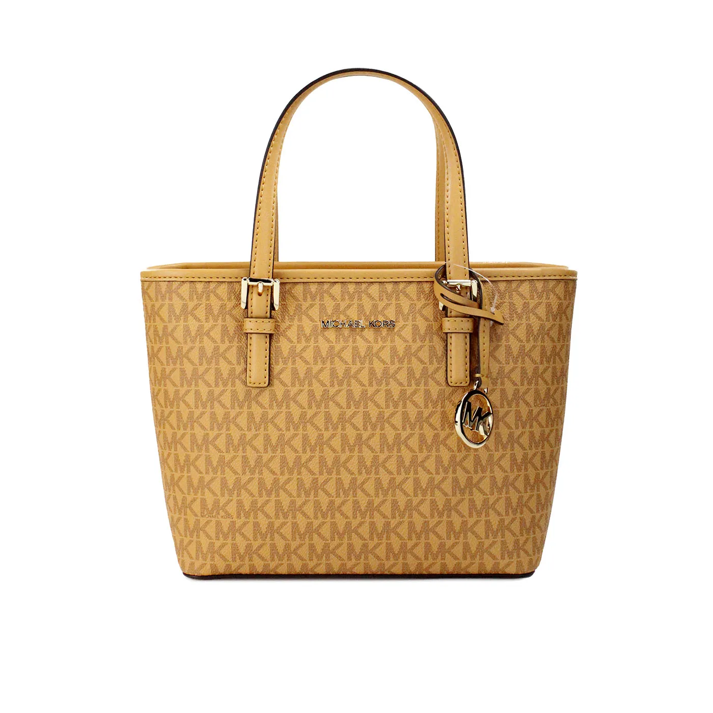 Michael Kors Women's Jet Set Cider PVC Leather XS Carryall Top Zip Tote Bag Purse