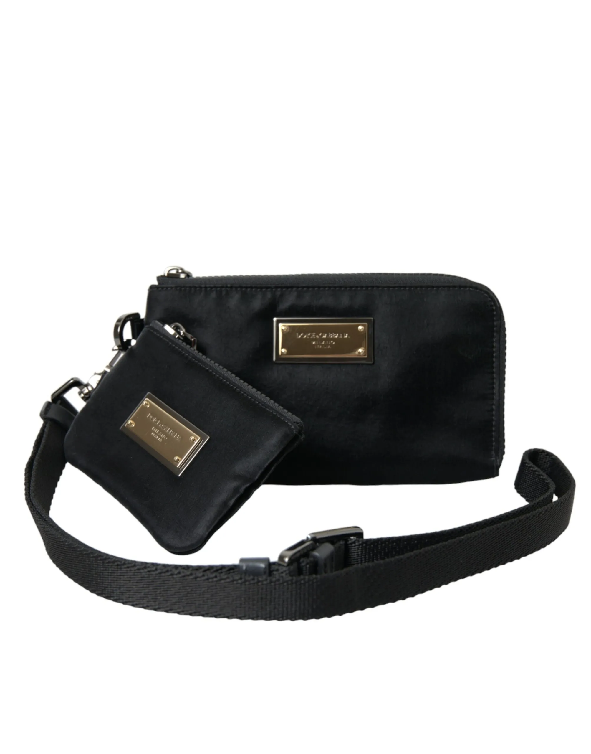 Dolce & Gabbana Men's Elegant Black Multifunctional Leather Clutch