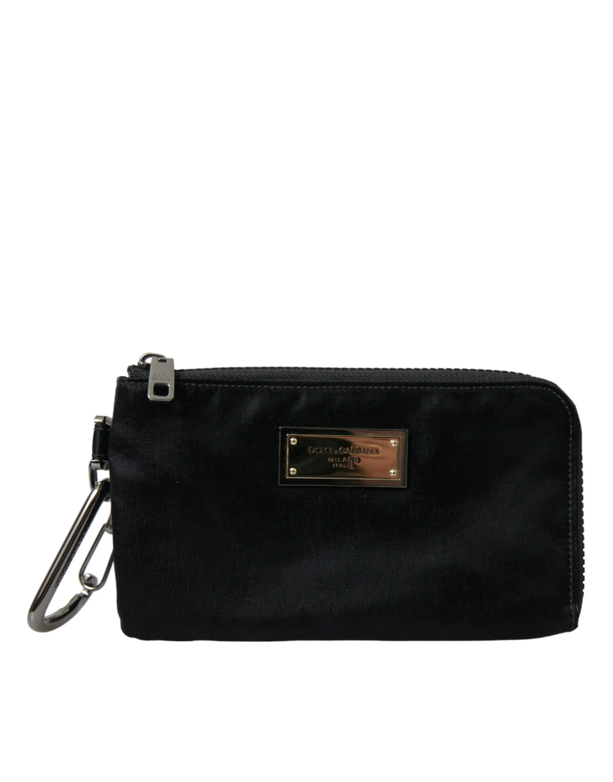 Dolce & Gabbana Men's Sleek Designer Nylon-Leather Pouch in Black