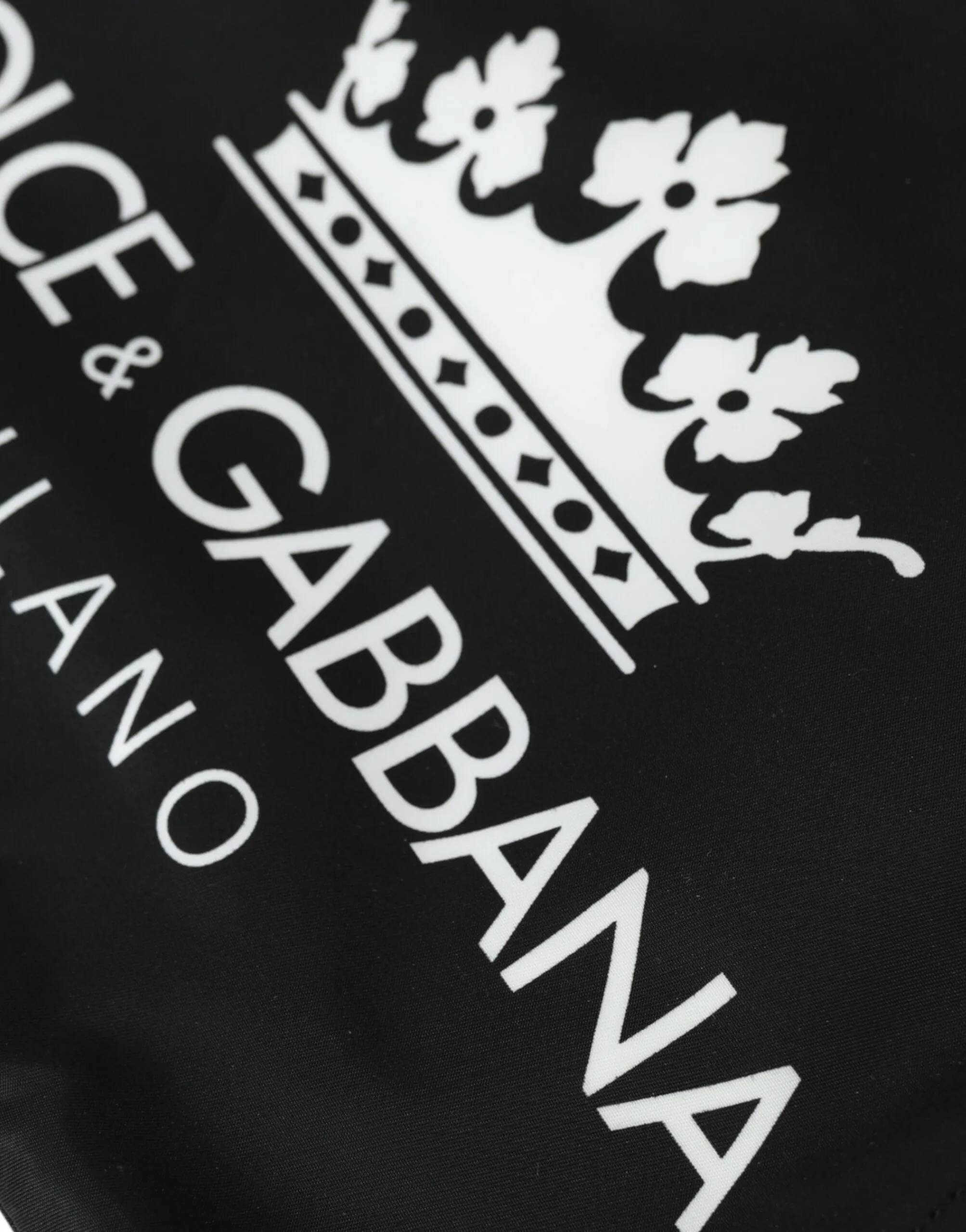 Dolce & Gabbana Men's Elegant Black Nylon Clutch with Crown Print
