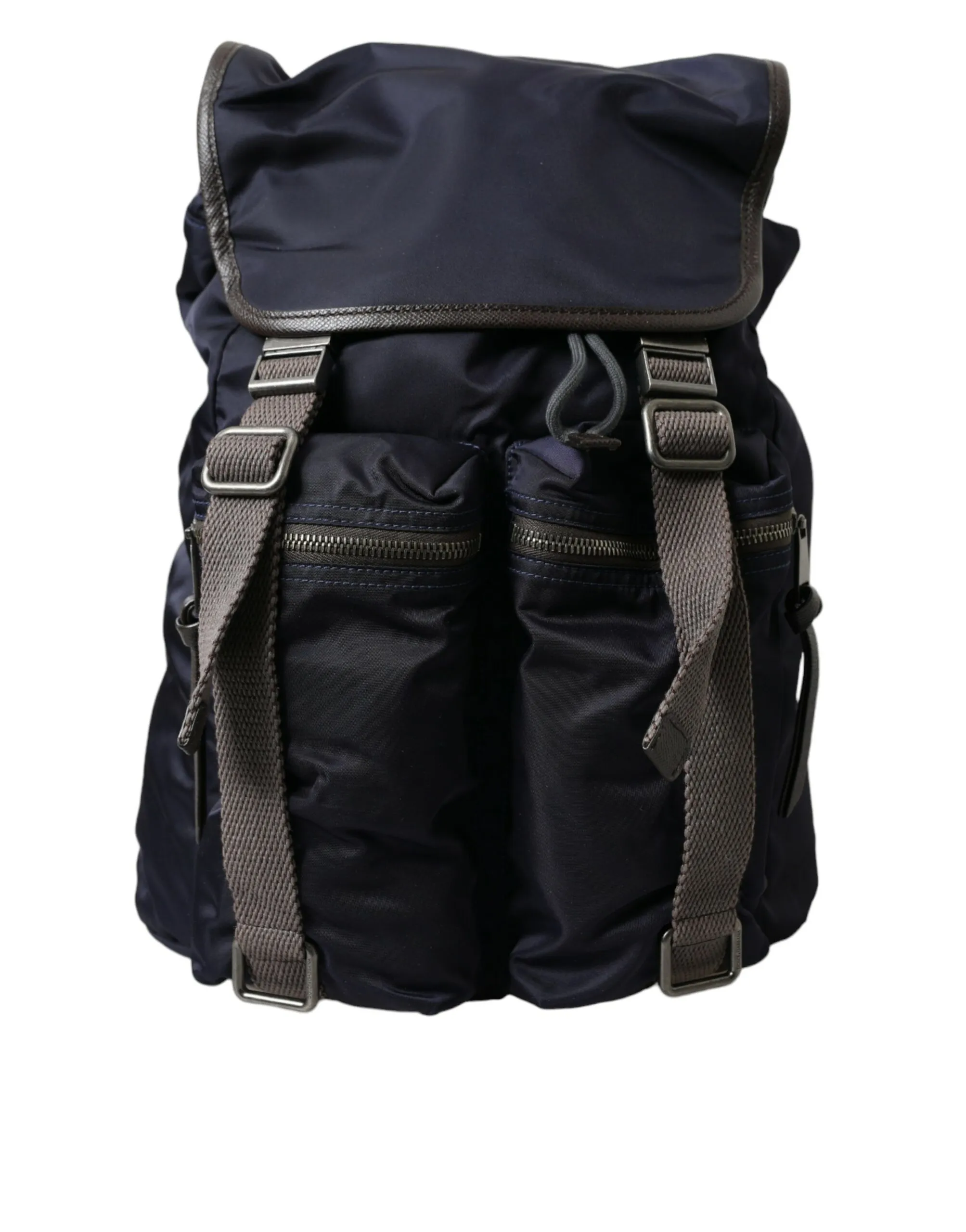 Dolce & Gabbana Men's Elegant Blue Nylon Leather Backpack
