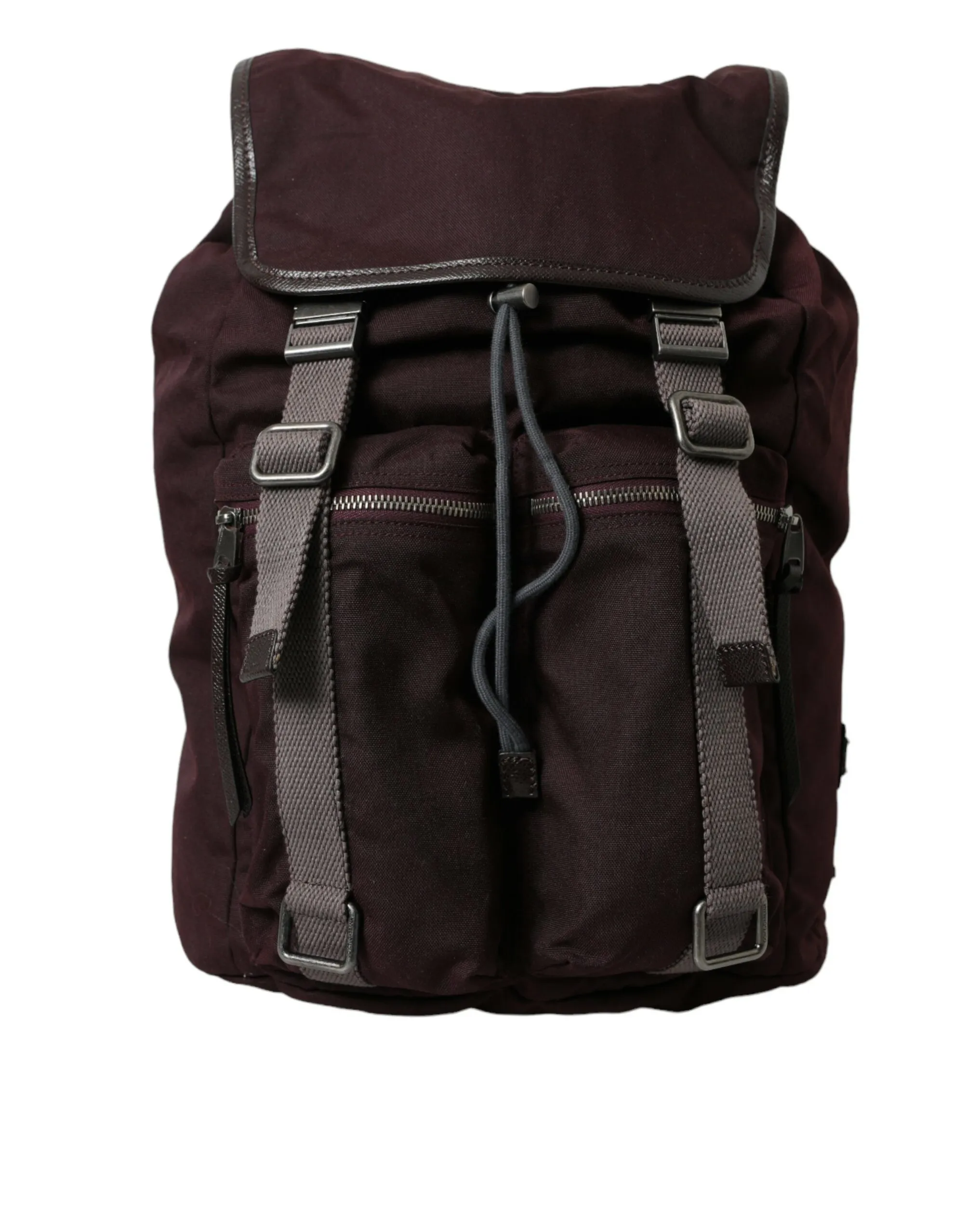 Dolce & Gabbana Men's Elegant Maroon Nylon Leather Backpack