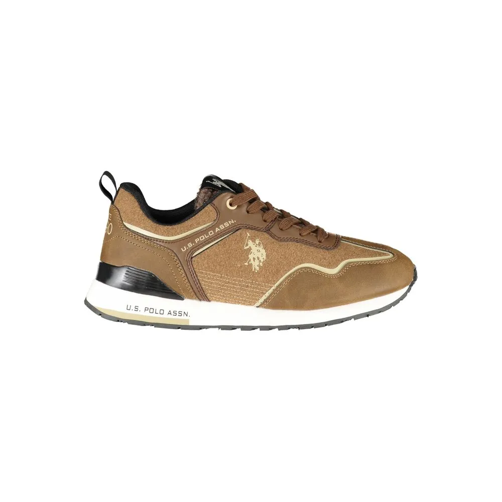 U.S. POLO ASSN. Men's Elegant Sporty Lace-Up Sneakers in Brown