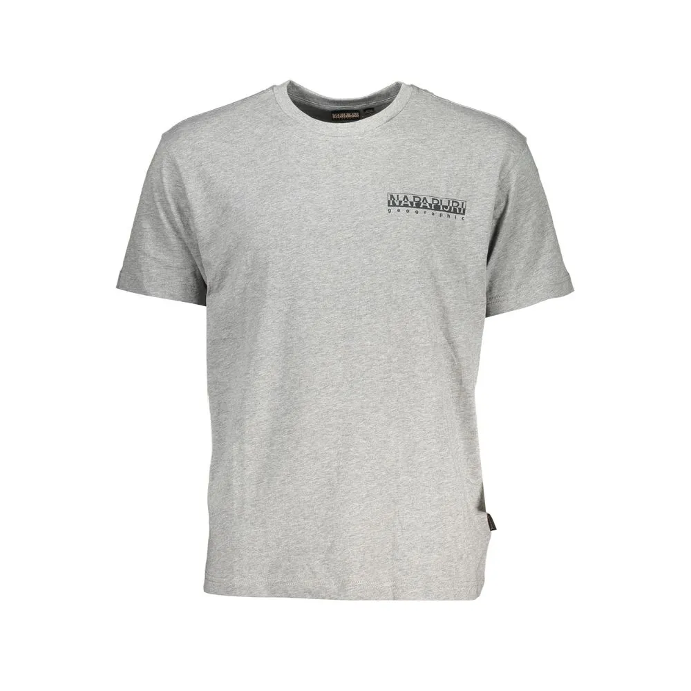 Napapijri Men's Chic Gray Crew Neck Logo Tee