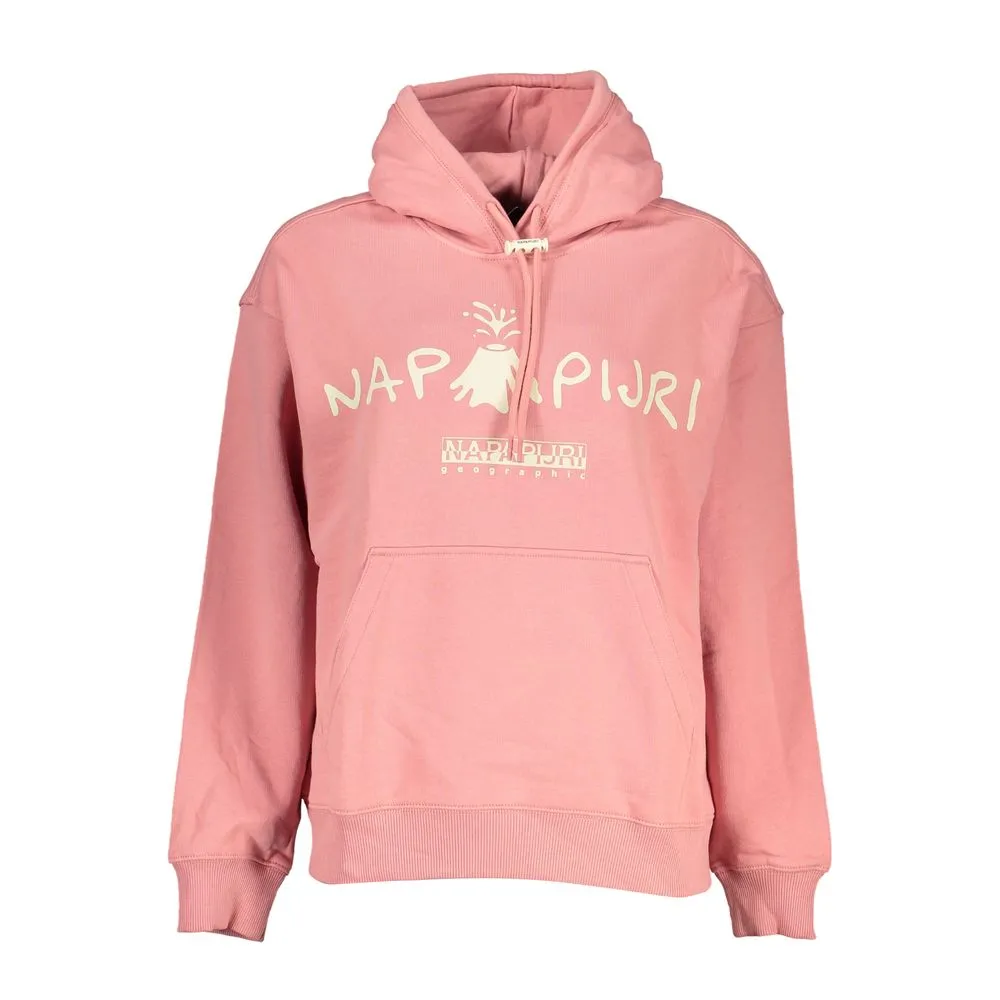 Napapijri Women's Chic Pink Hooded Cotton Sweatshirt