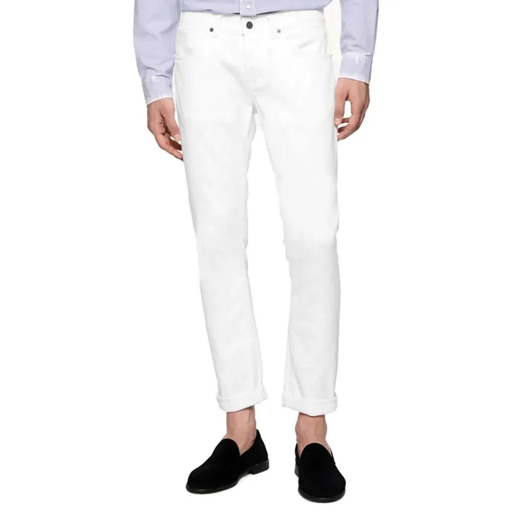 Dondup Men's Elegant White Stretch Cotton Trousers