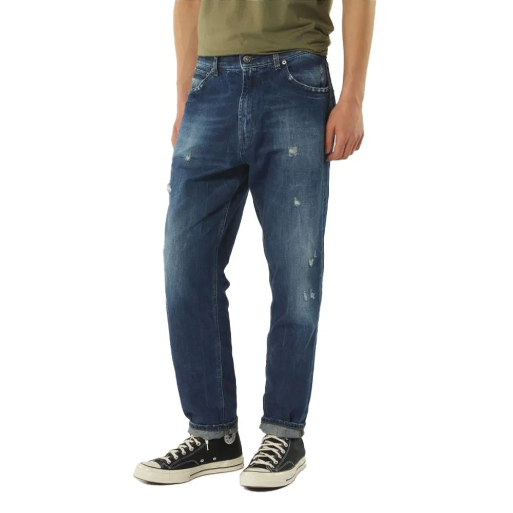 Dondup Men's Chic Dondup Paco Denim with Unique Green Stitching