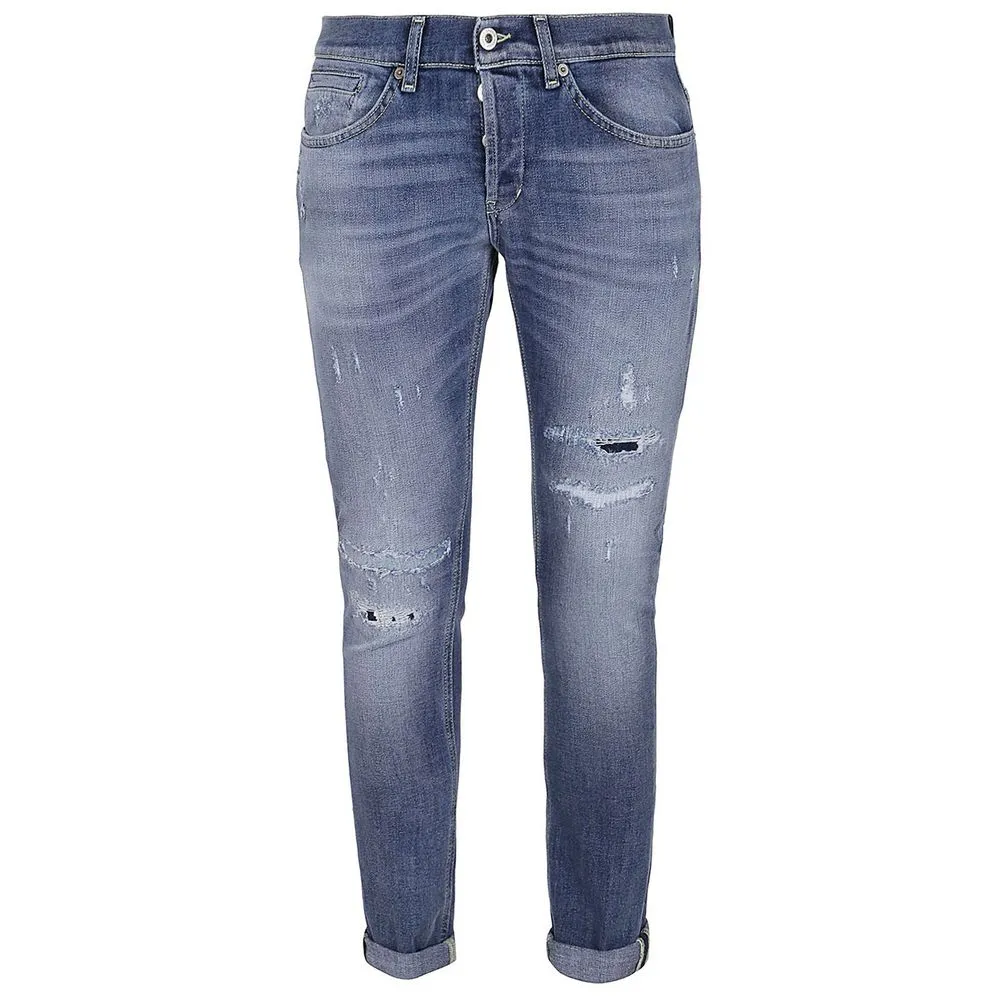 Dondup Men's Chic Distressed Blue Stretch Jeans