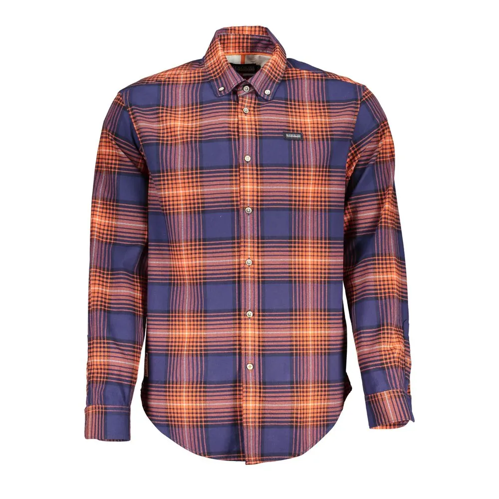 Napapijri Men's Elegant Pink Cotton Shirt with Contrast Details