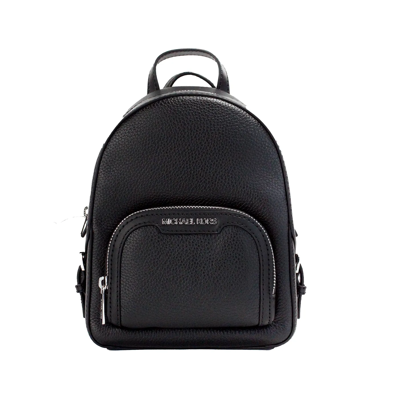Michael Kors Women's Jaycee Mini XS Black Pebbled Leather Zip Pocket Backpack Bag