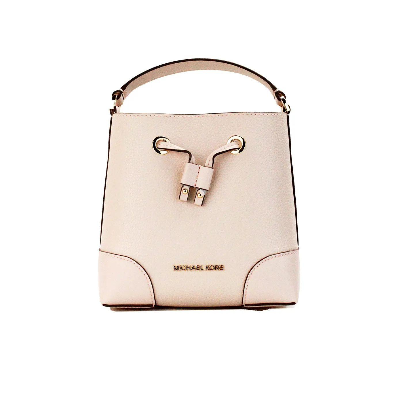 Michael Kors Women's Mercer Small Powder Blush Pebble Leather Bucket Crossbody Bag Purse