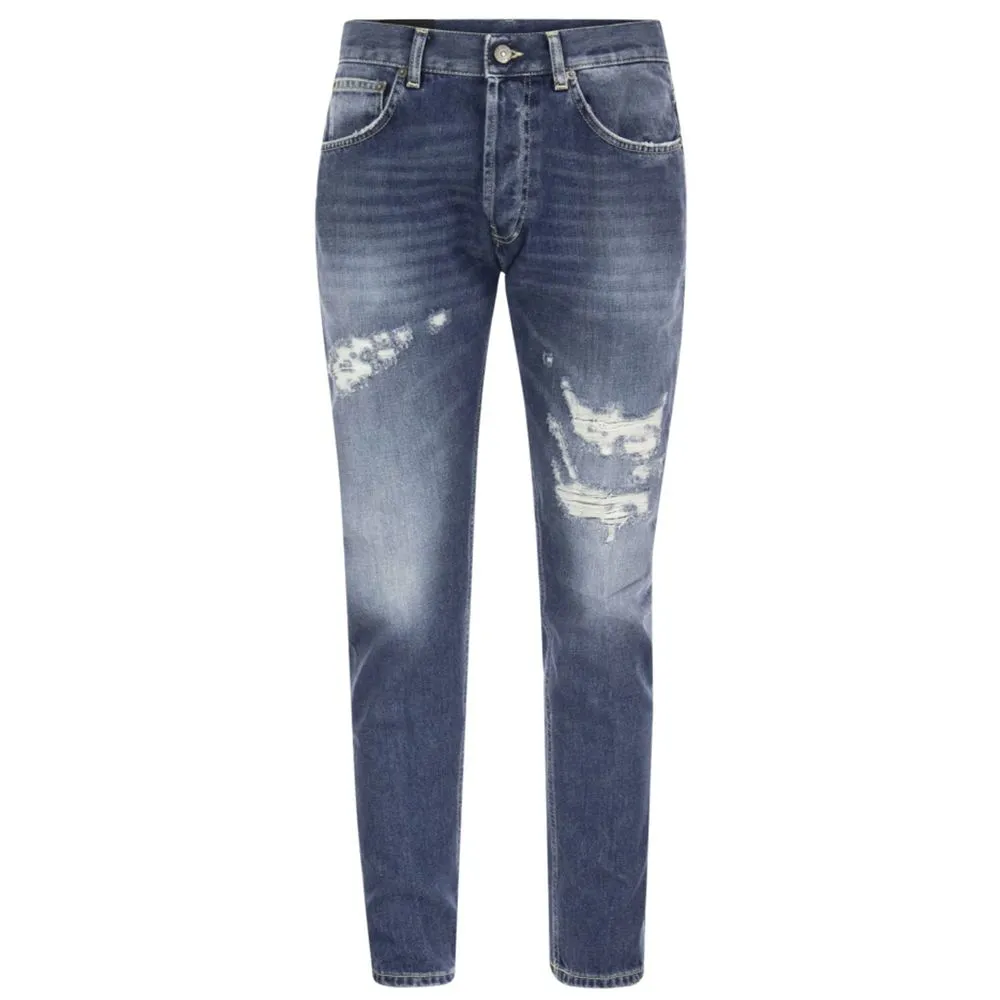 Dondup Men's Distressed Blue Cotton Mius Jeans