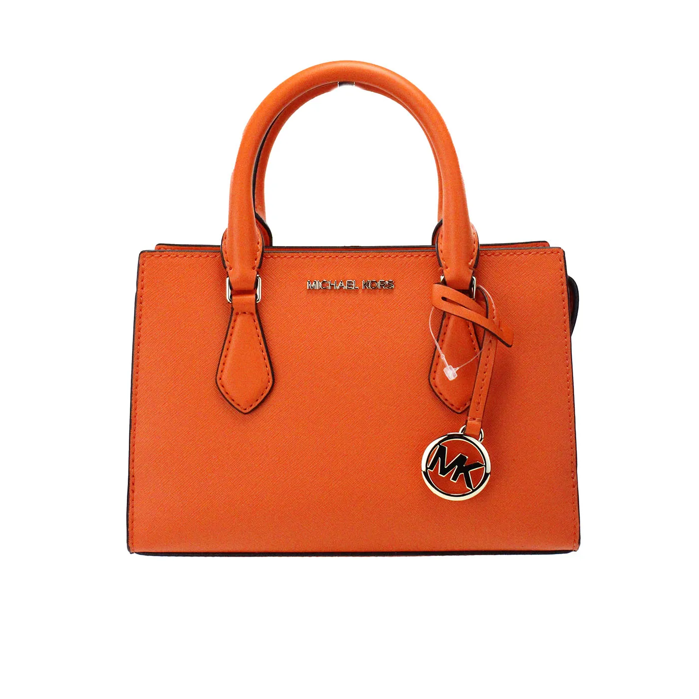 Michael Kors Women's Sheila Small Poppy Vegan Leather Center Zip Satchel Purse Bag