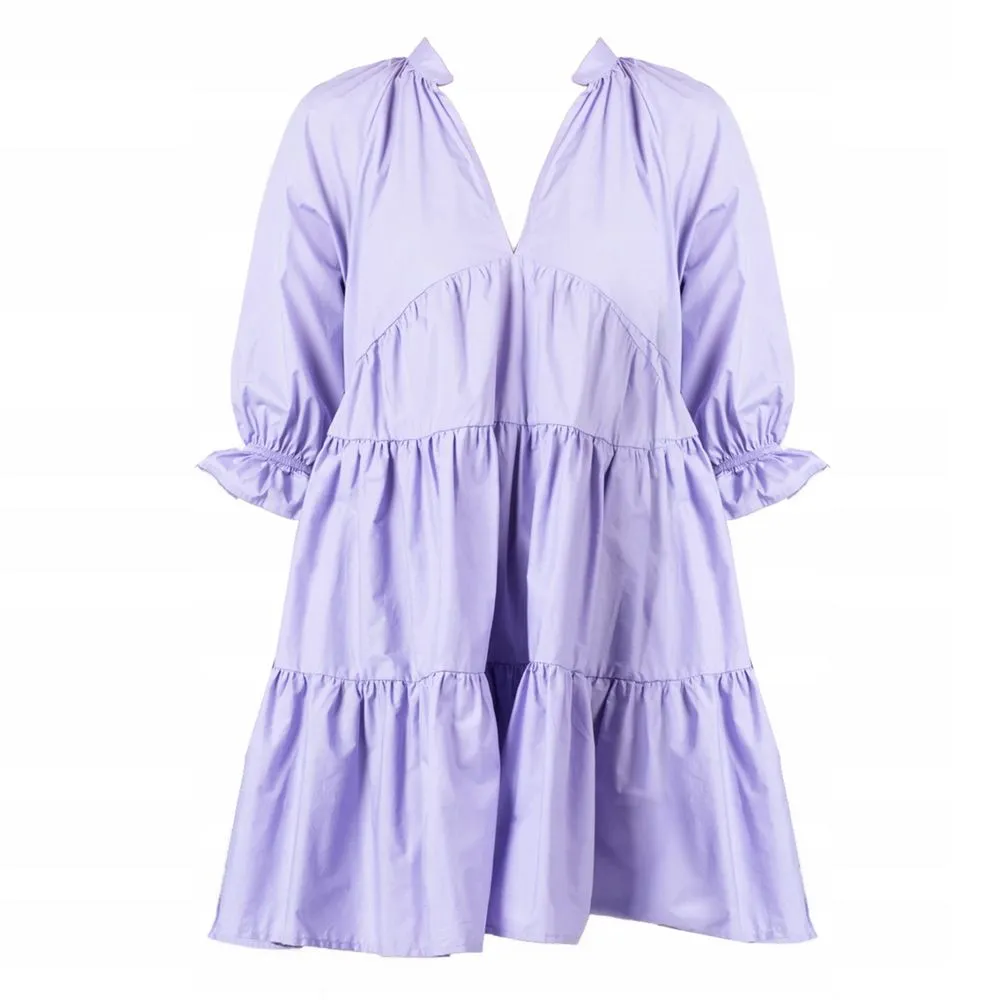PINKO Women's Elegant Lilac Cotton Summer Dress