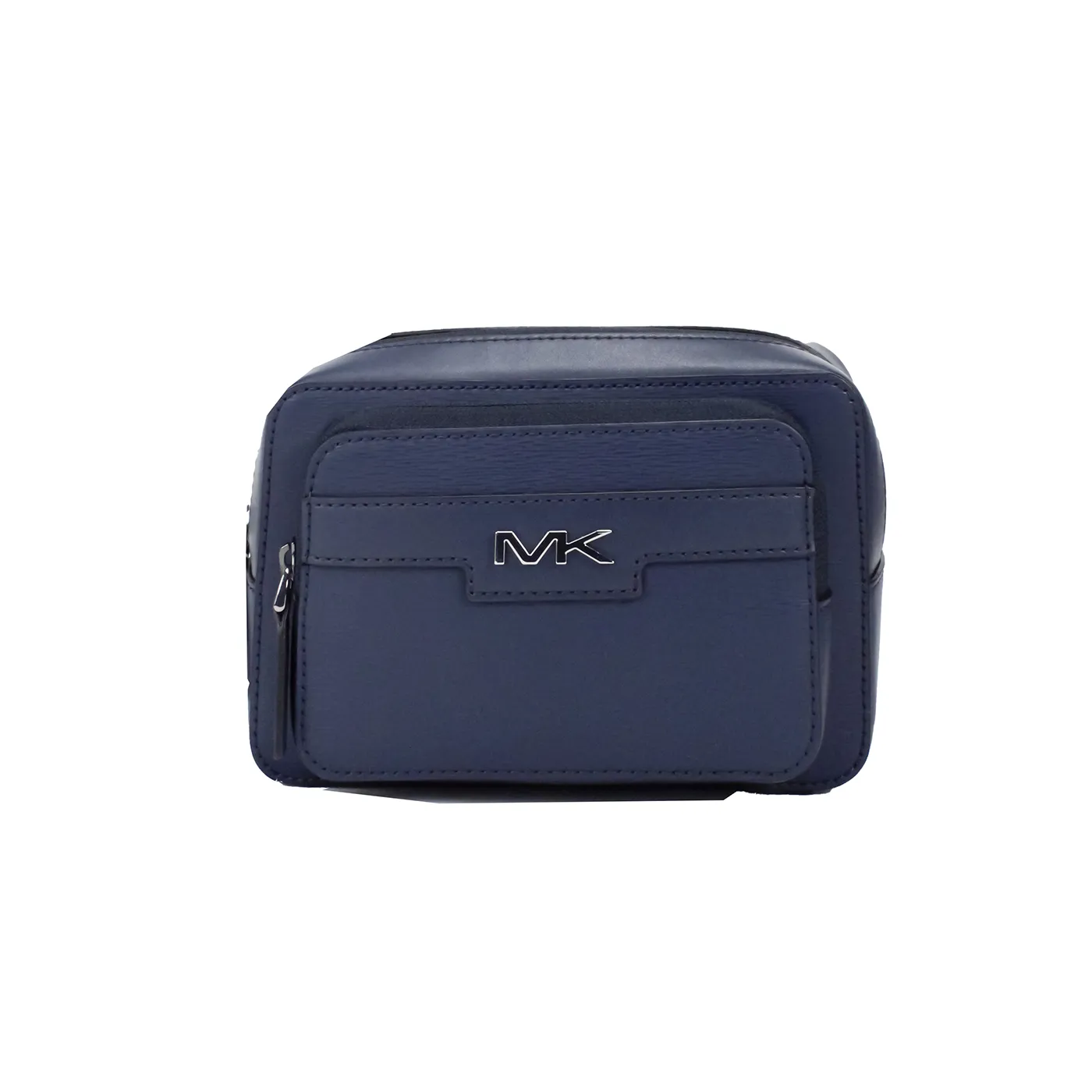 Michael Kors Women's Cooper Small Navy Blue Smooth Leather Double Zip Belt Bag