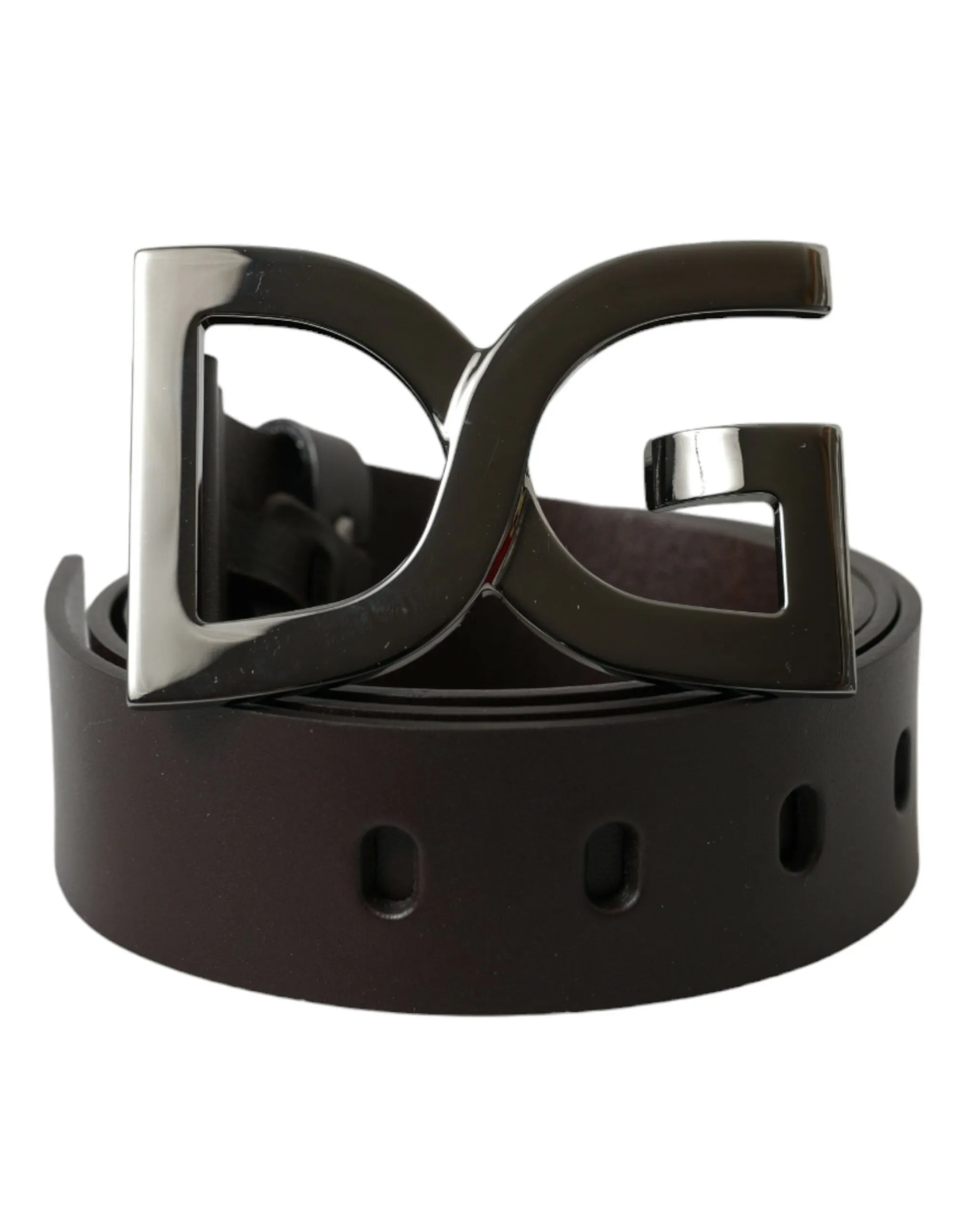 Dolce & Gabbana Men's Elegant Dark Brown Leather Belt