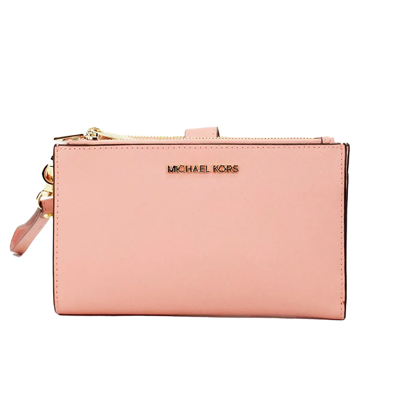 Michael Kors Women's Jet Set Travel Primrose Leather Large Double Zip Wristlet Wallet