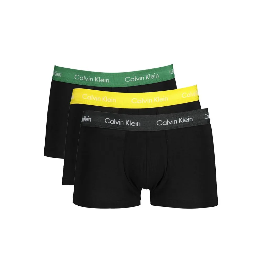 Calvin Klein Men's Triple Charm Trunks in Black, Yellow, & Green