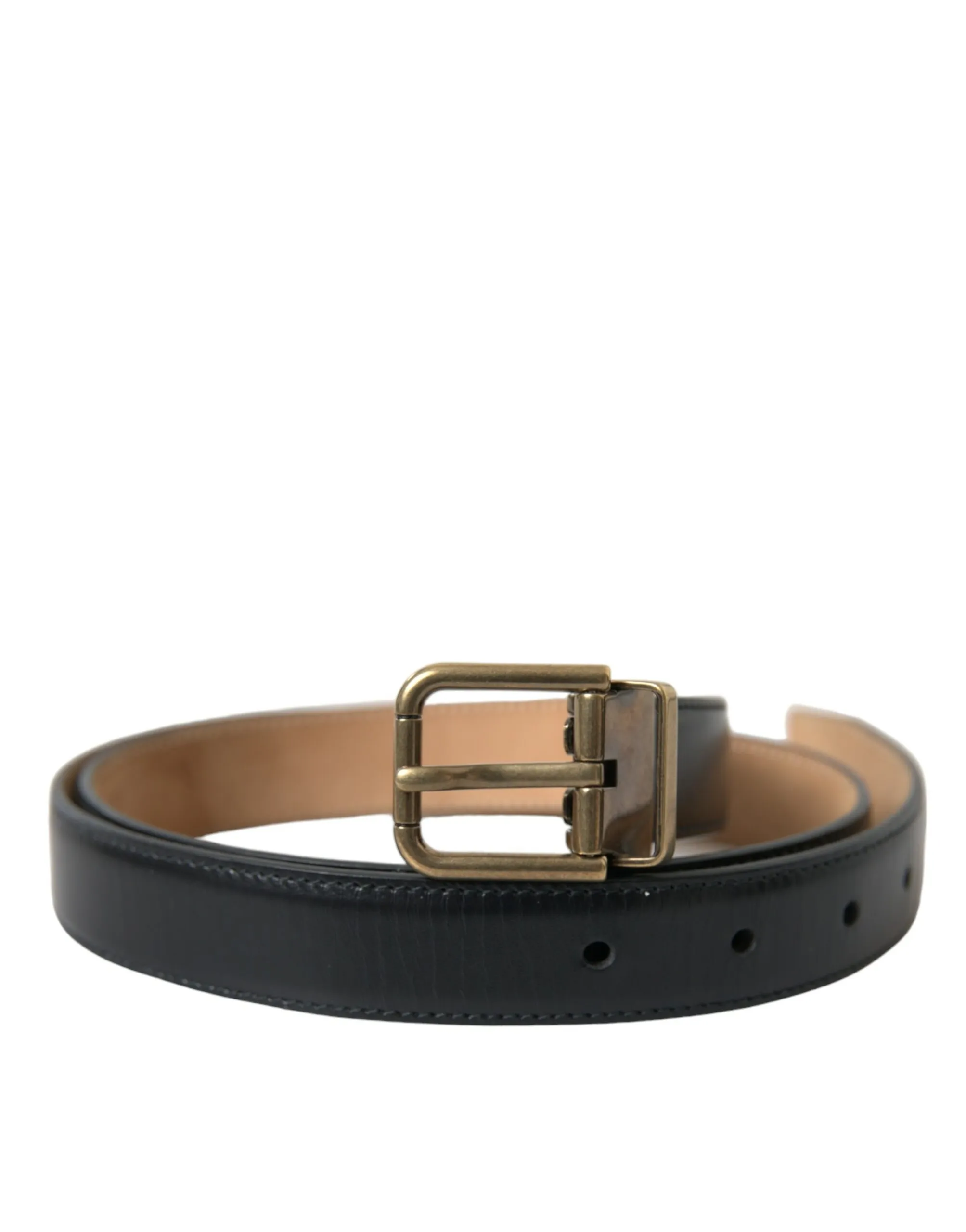Dolce & Gabbana Men's Elegant Black Calf Leather Belt
