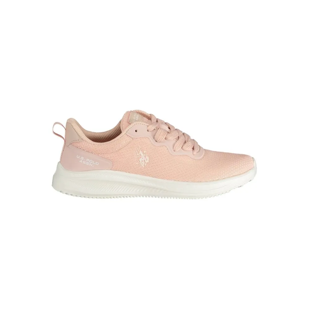 U.S. POLO ASSN. Women's Chic Pink Lace-Up Sneakers with Contrasting Details