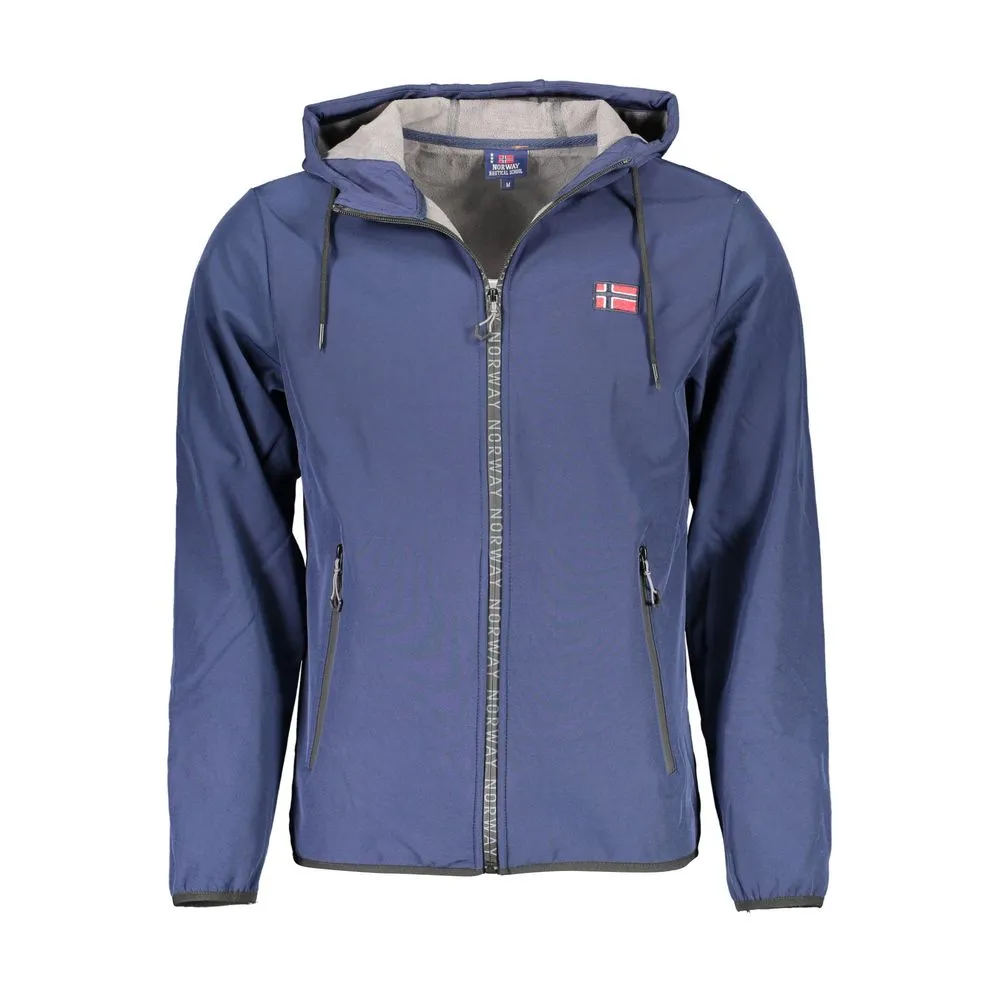 Norway 1963 Men's Elegant Blue Soft Shell Hooded Jacket