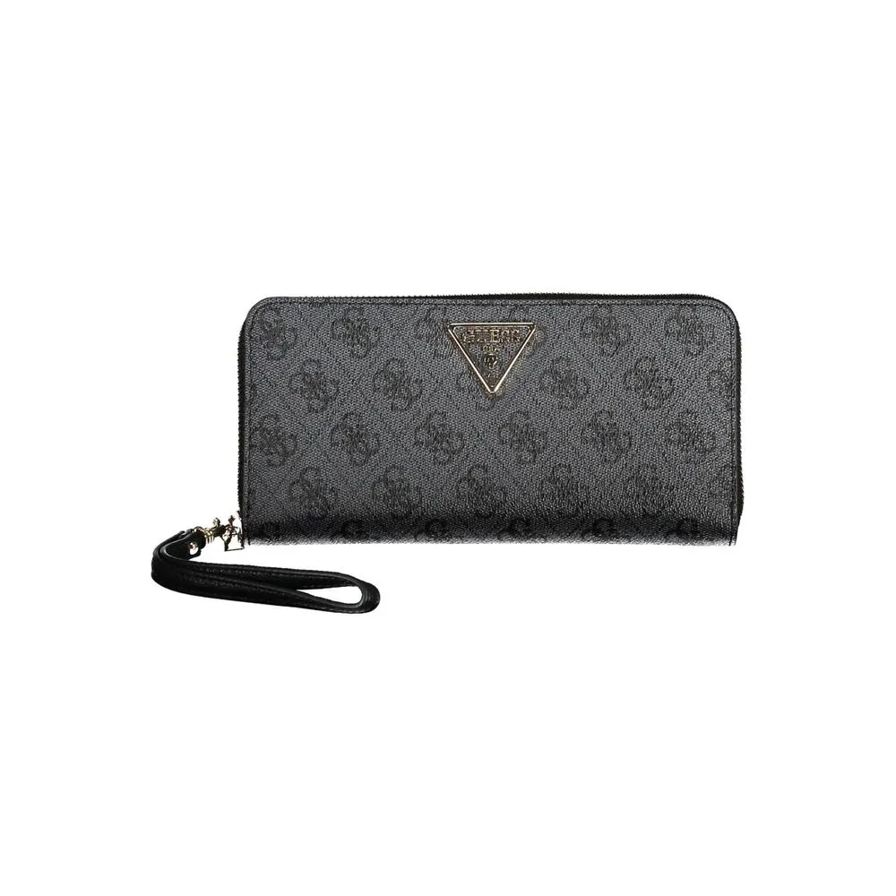 Guess Jeans Women's Chic Black Polyethylene Wallet with Logo Detail