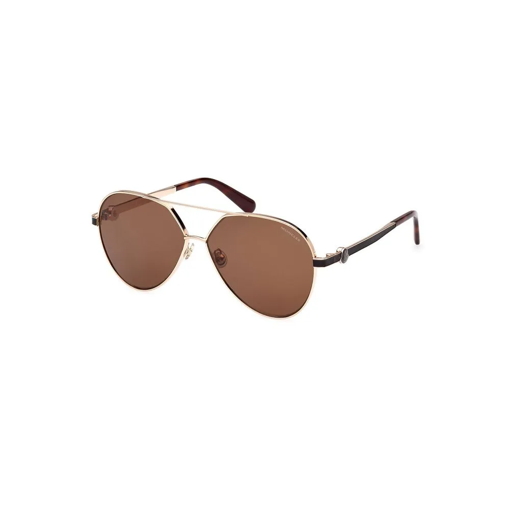 Moncler Women's Elegant Gold Round Metal Sunglasses