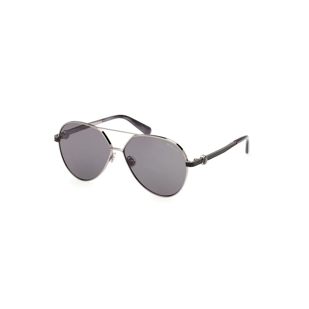 Moncler Women's Chic Round Metal Frame Sunglasses with Smoke Lens
