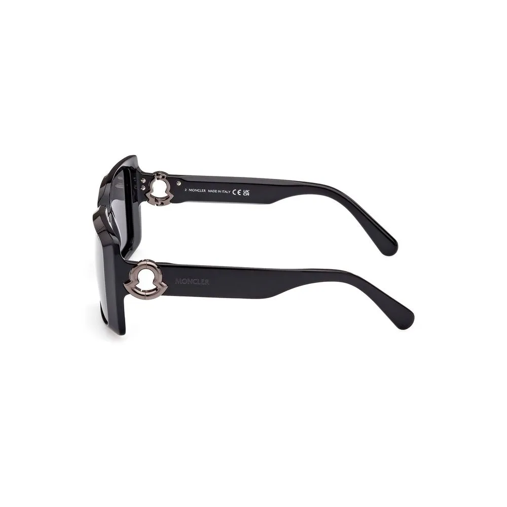 Moncler Women's Chic Rectangular Black Lens Sunglasses
