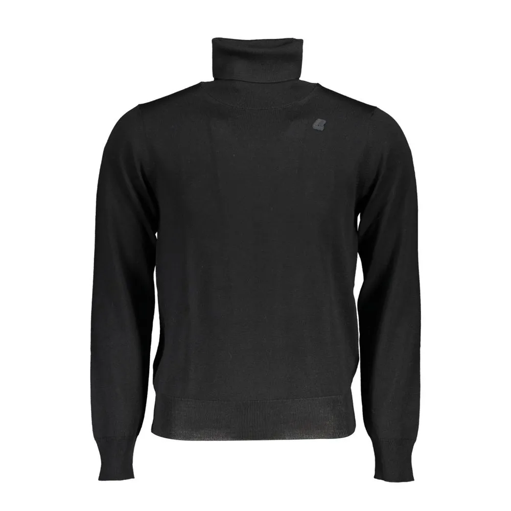 K-WAY Men's Turtleneck Wool Sweater with Sleek Logo Detail