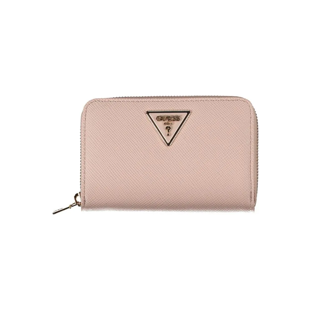 Guess Jeans Women's Chic Pink Polyethylene Zip Wallet