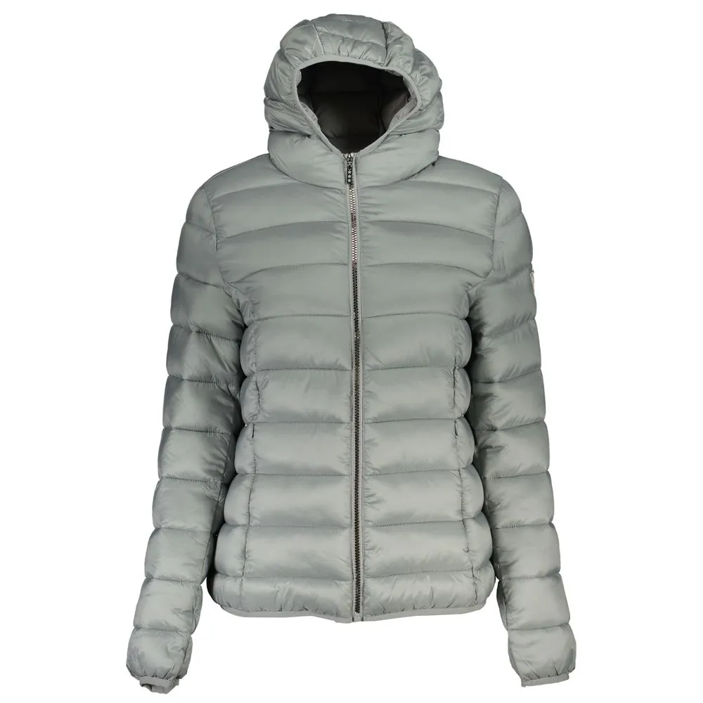 Norway 1963 Women's Silver Hooded Zip Jacket with Pockets