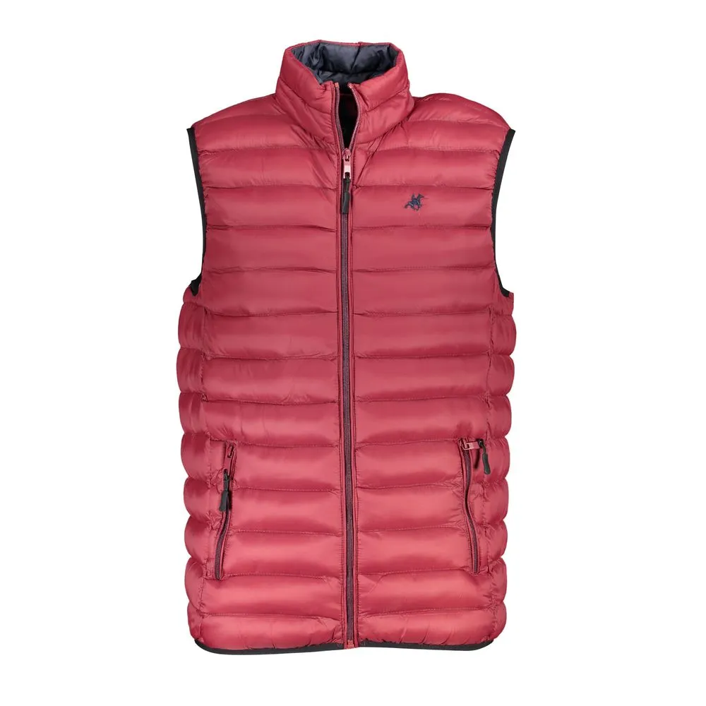 U.S. Grand Polo Men's Sleek Sleeveless Pink Zip Jacket