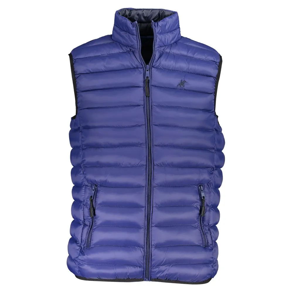U.S. Grand Polo Men's Sleek Sleeveless Blue Jacket