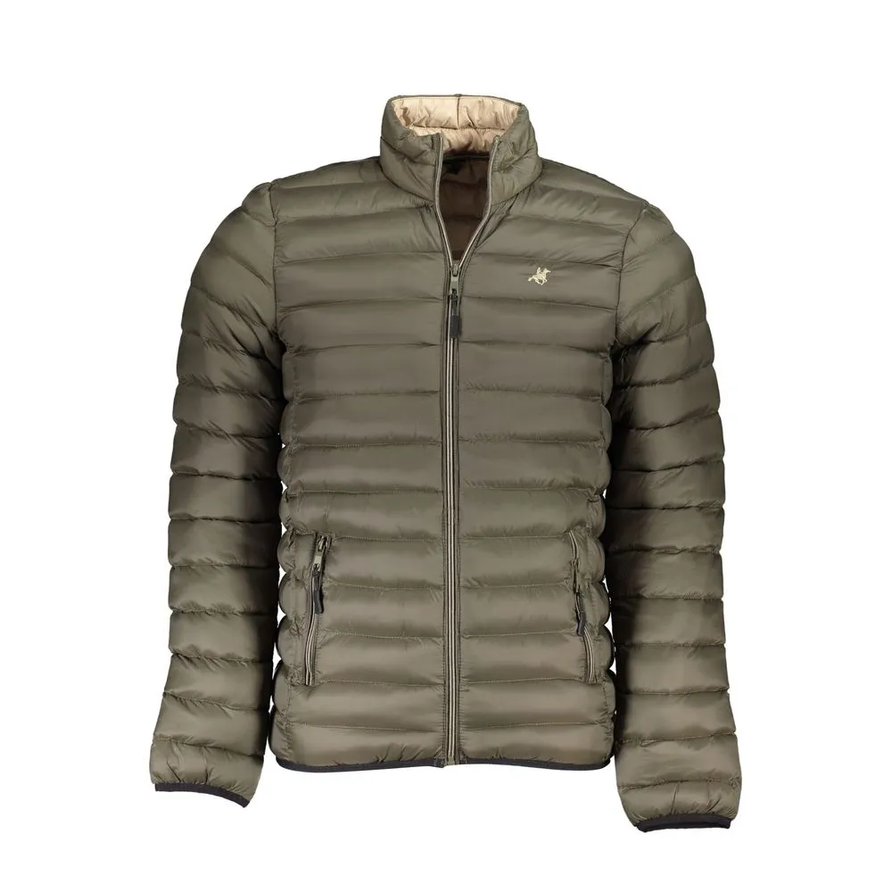 U.S. Grand Polo Men's Chic Long Sleeve Green Jacket with Embroidery