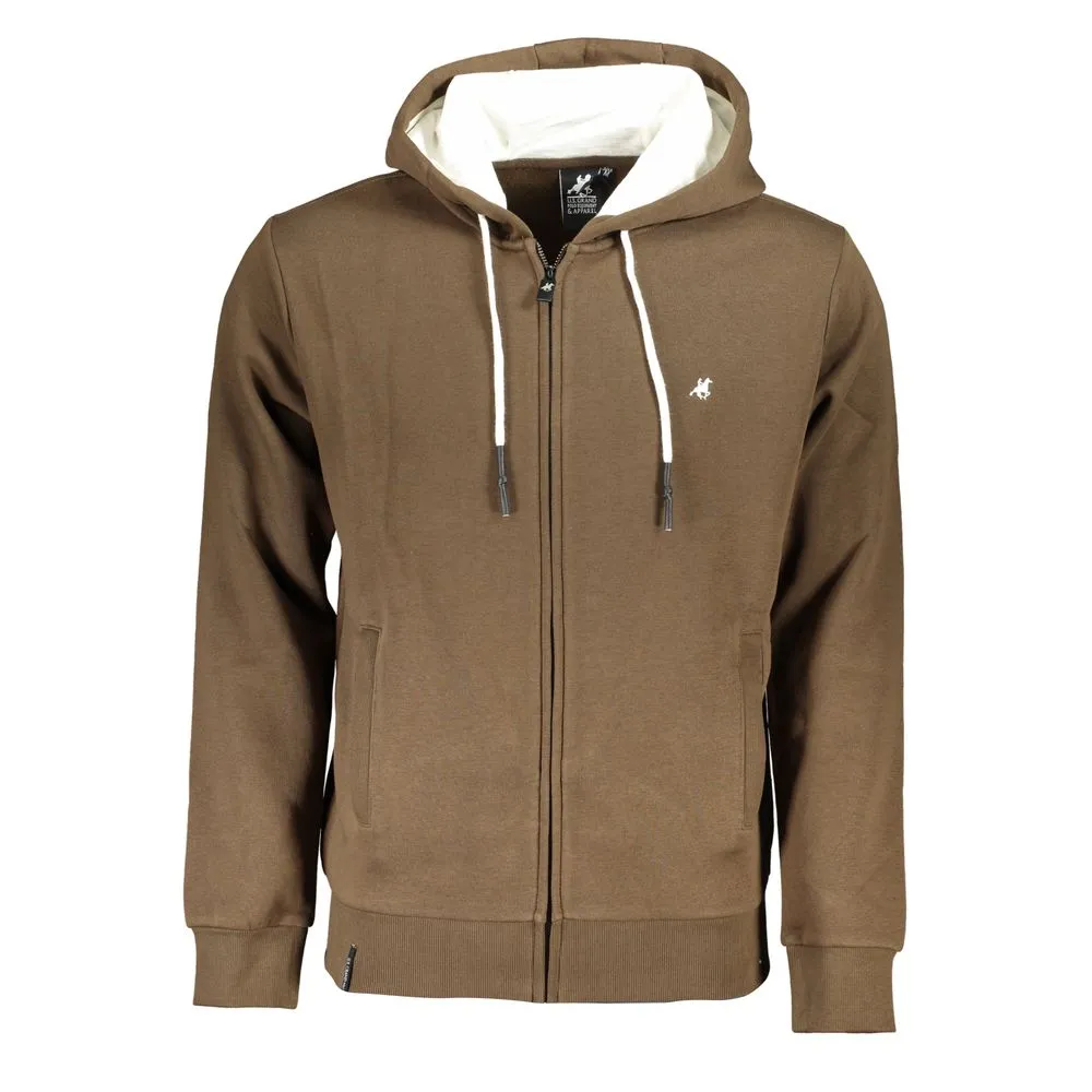 U.S. Grand Polo Men's Exquisite Hooded Brown Sweatshirt