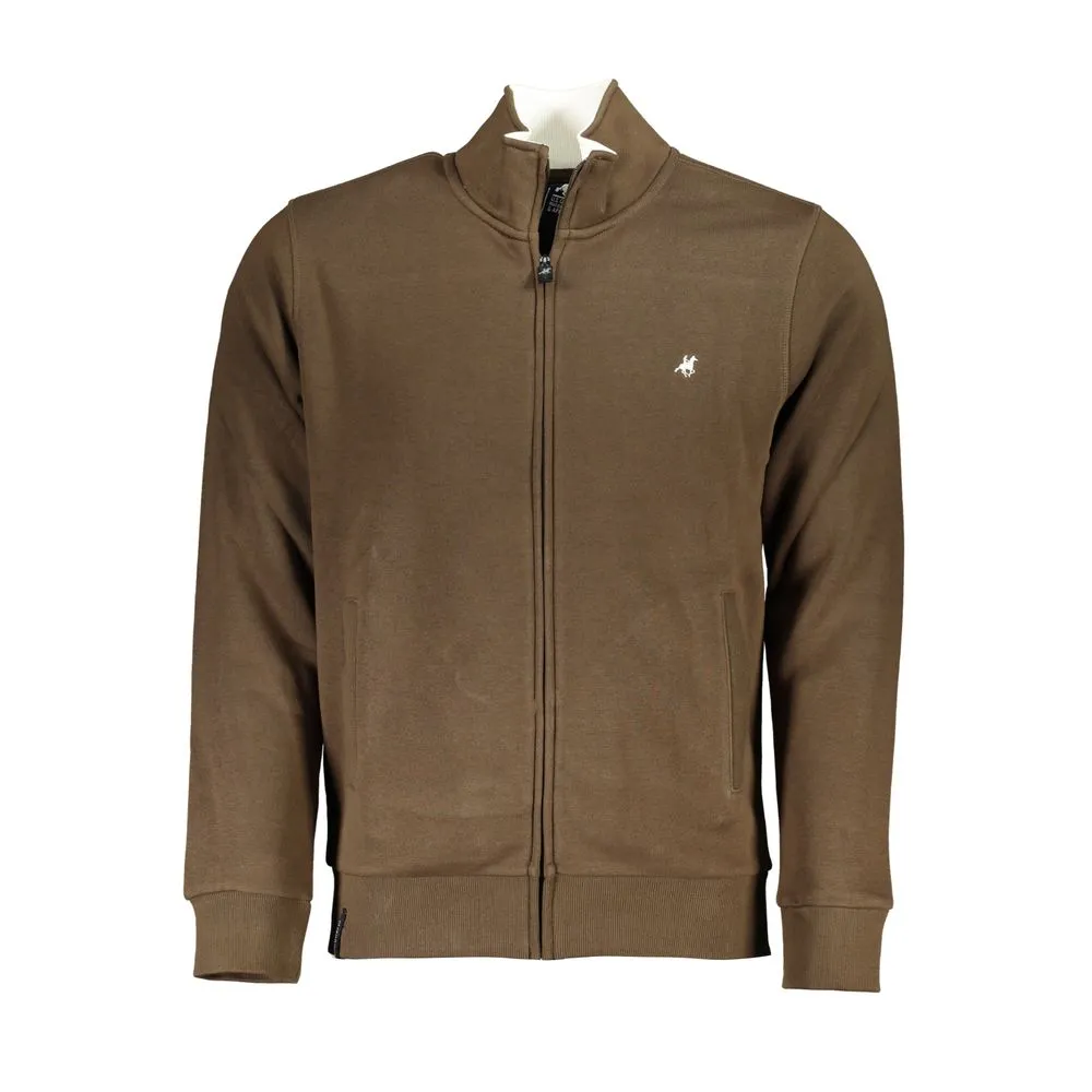 U.S. Grand Polo Men's Elegant Long Sleeve Zippered Sweatshirt