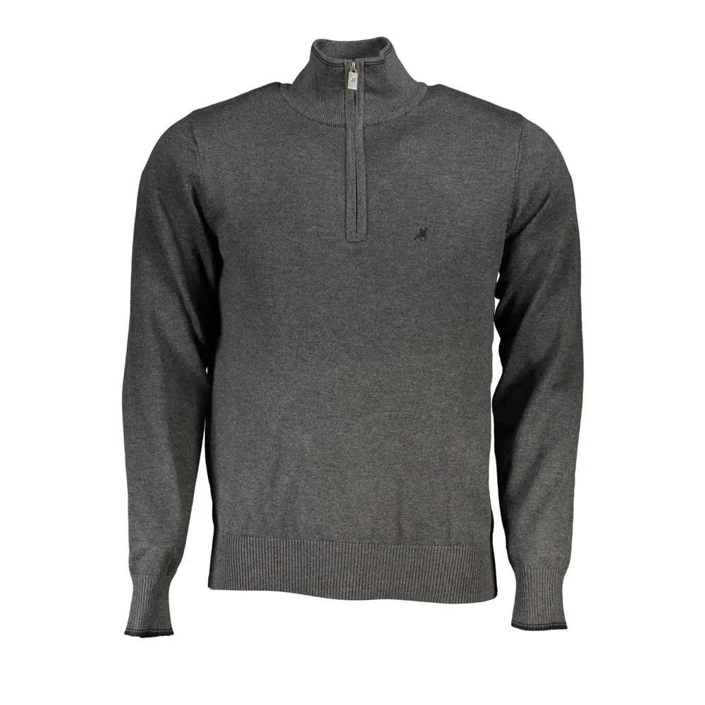 U.S. Grand Polo Men's Elegant Half-Zip Sweater with Contrast Detailing