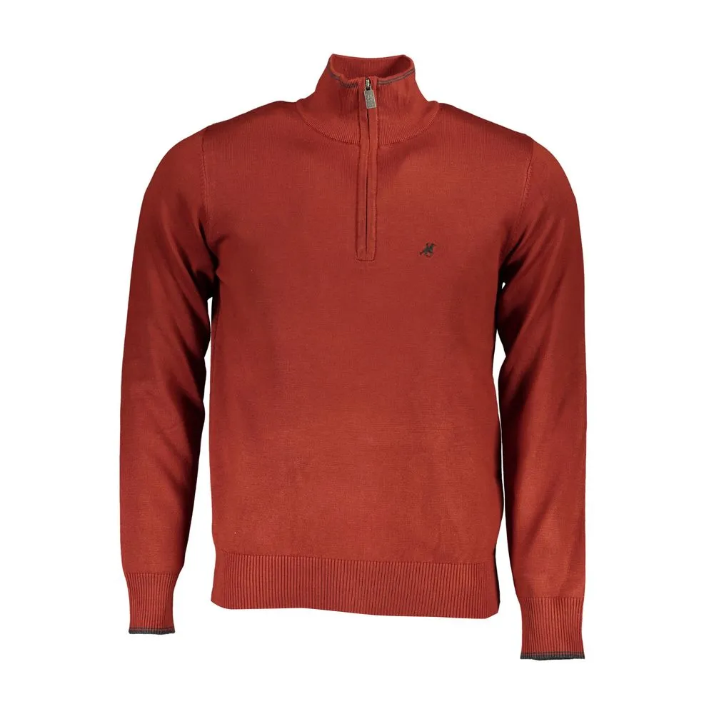 U.S. Grand Polo Men's Bronze Half Zip Embroidered Sweater