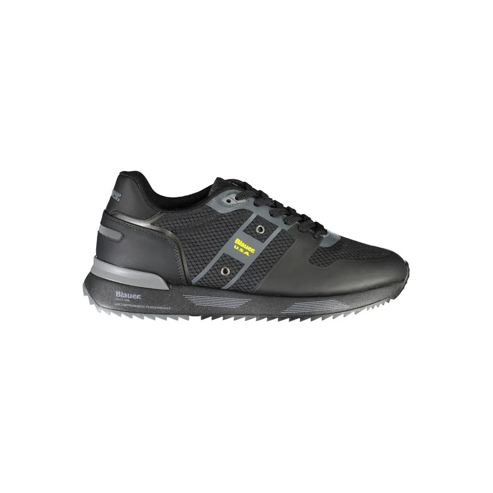 Blauer Men's Sleek Black Sneakers with Contrast Accents