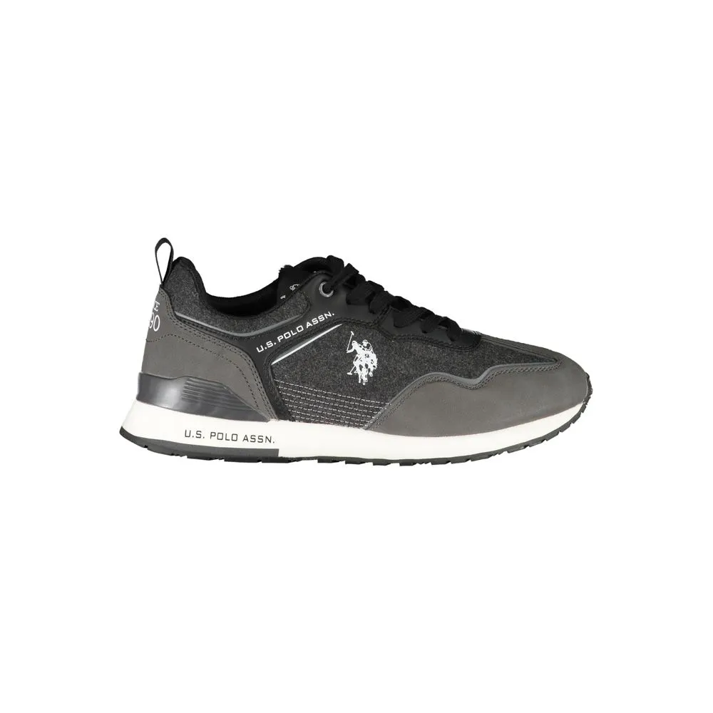 U.S. POLO ASSN. Men's Chic Gray Sports Sneakers with Vibrant Details