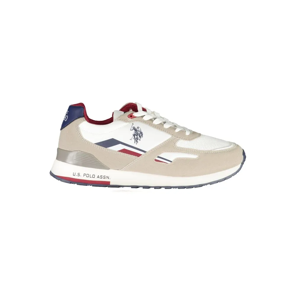U.S. POLO ASSN. Men's Elegant White Sneakers with Distinct Accents