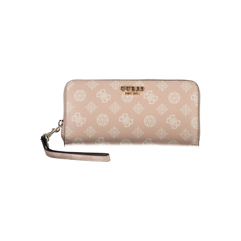 Guess Jeans Women's Chic Pink Polyethylene Compact Wallet