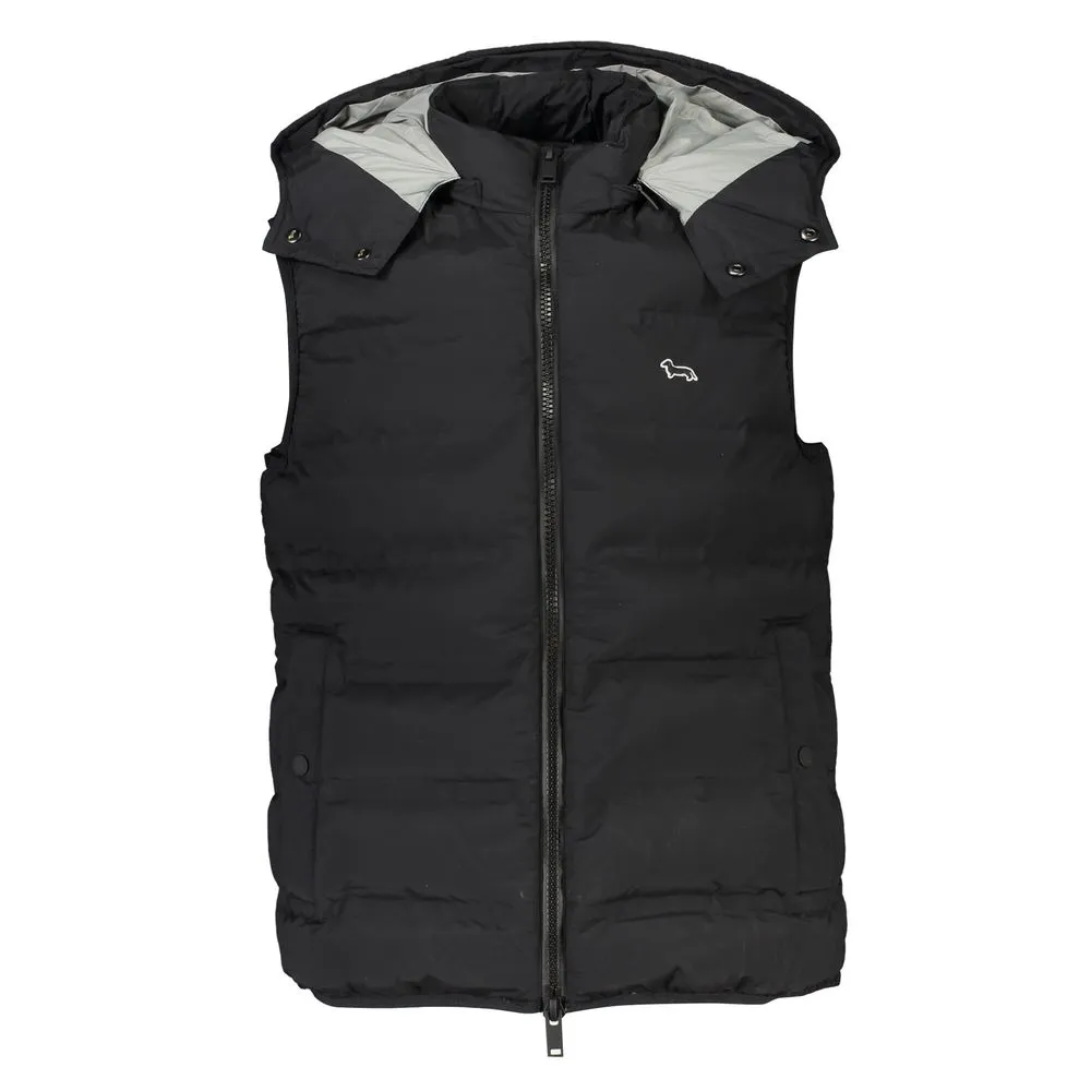 Harmont & Blaine Men's Sleeveless Hooded Black Jacket