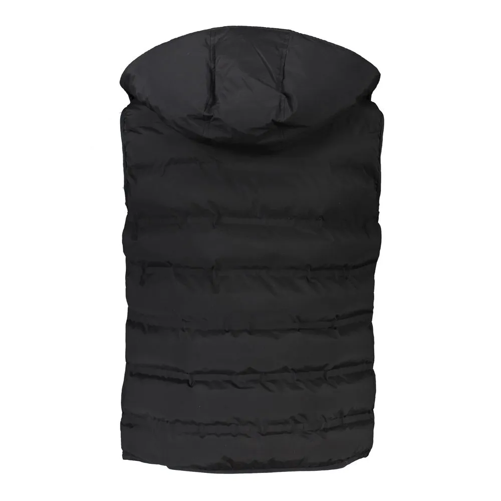 Harmont & Blaine Men's Sleeveless Hooded Black Jacket