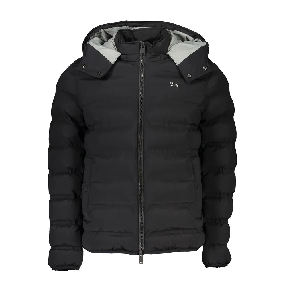 Harmont & Blaine Men's Sleek Black Long-Sleeved Designer Jacket