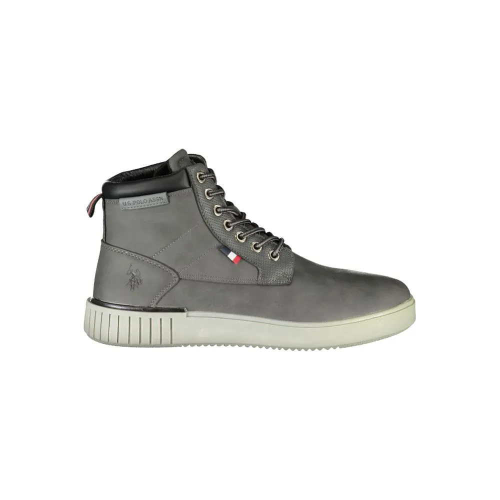 U.S. POLO ASSN. Men's Chic Gray Ankle Boots with Contrasting Details