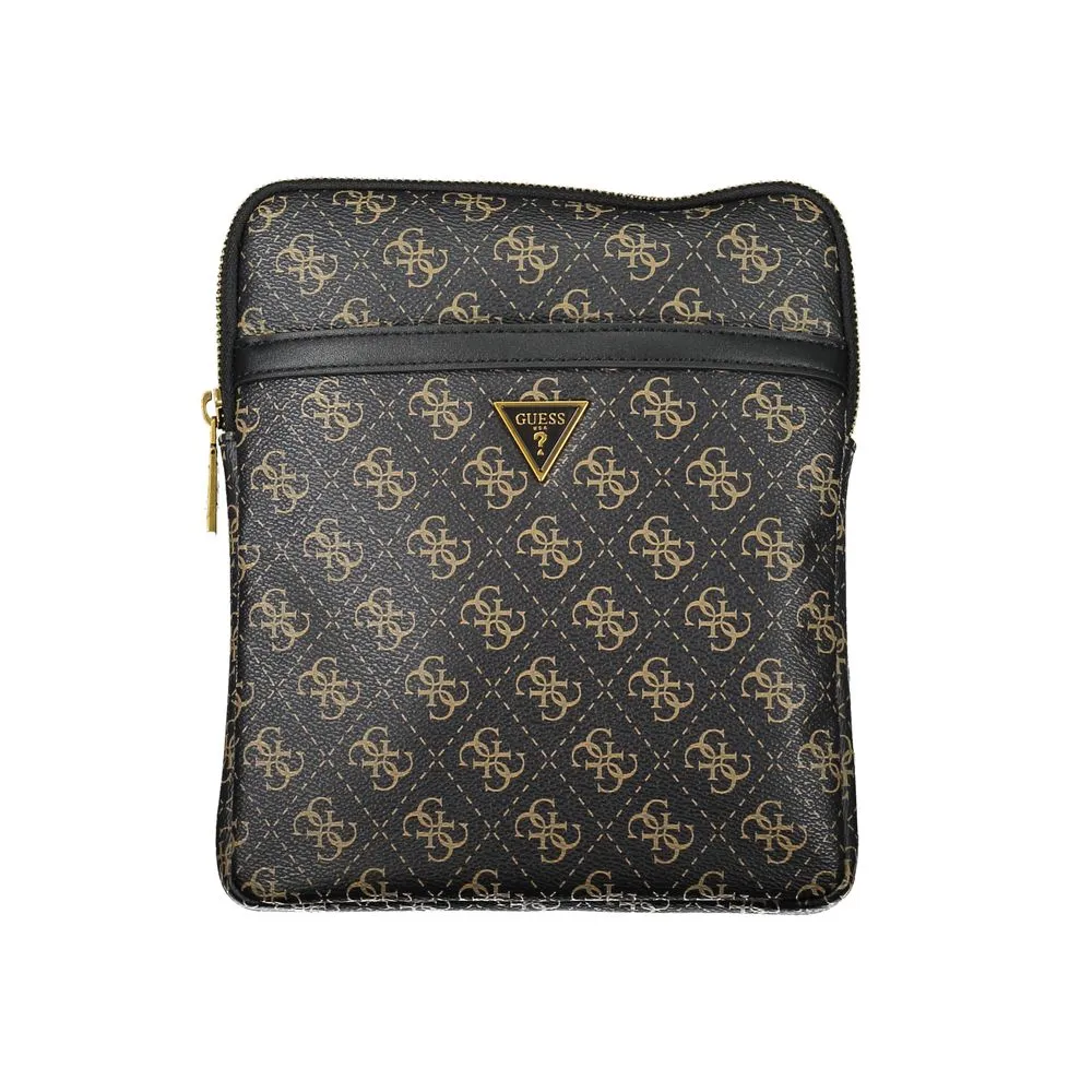 Guess Jeans Men's Chic Brown Shoulder Bag with Logo Detail