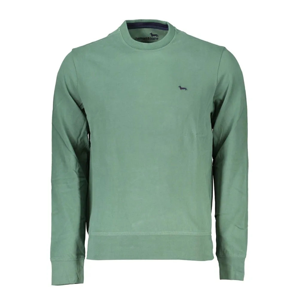 Harmont & Blaine Men's Elegant Emerald Crew Neck Sweater