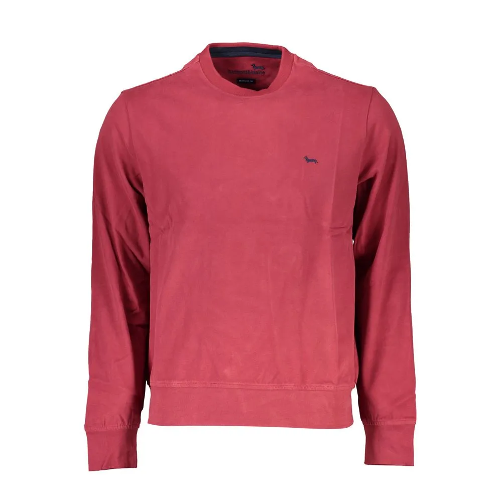Harmont & Blaine Men's Chic Pink Crew Neck Embroidered Sweater
